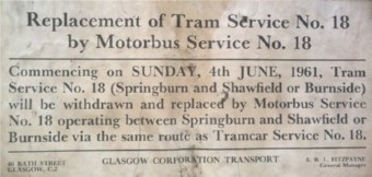 Glasgow Tram rouet 18 Closure Notice