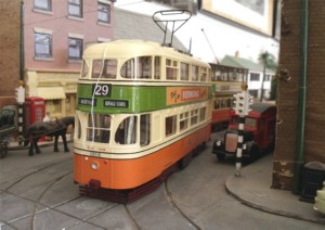 7mm Tram Model of "Green Goddess" in Glasgow Corporation Livery of 1953